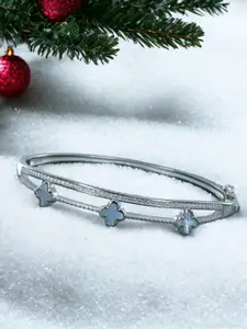 Taraash Women Sterling Silver American Diamond Bangle-Style Bracelet