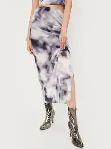 max Abstract Printed Straight Maxi Skirt