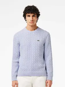 Lacoste round Neck Long Sleeves Cable Knit Pullover