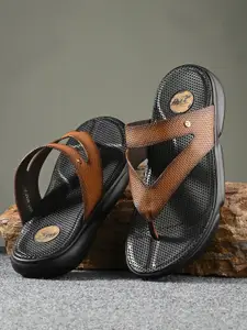Hitz Men Textured Leather Comfort Sandals