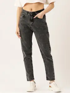 PARIS HAMILTON Women High-Rise Light Fade Acid Wash Stretchable Jeans