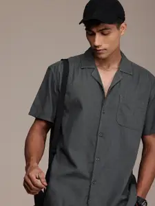 The Roadster Life Co. Self Design Pure Cotton Opaque Relaxed Fit Casual Shirt