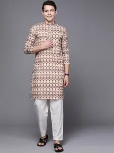 Indo Era Geometric Printed Pure Cotton Kurta
