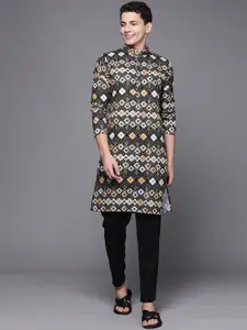 Indo Era Geometric Printed Pure Cotton Kurta