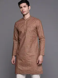 Indo Era Geometric Printed Pure Cotton Kurta