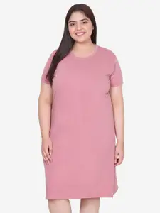 IN Love Plus Size Round Neck Short Sleeves T shirt Night Dress