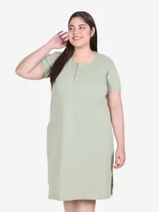 IN Love Plus Size Round Neck Short Sleeves T shirt Night Dress