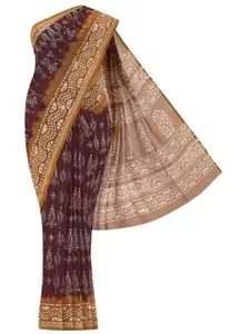 Nalli Ethnic Motifs Silk Cotton Maheshwari Saree