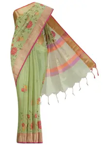 Nalli Floral Zari Silk Cotton Saree