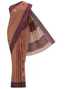 Nalli Geometric Woven Design Zari Pure Cotton Kanjeevaram Saree