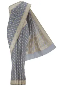 Nalli Floral Woven Design Zari Silk Cotton Saree