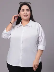 Style Quotient Spread Collar Plus Size Smart Opaque Formal Shirt