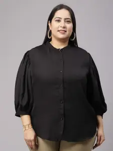 Style Quotient Mandarin Collar Smart Opaque Casual Shirt