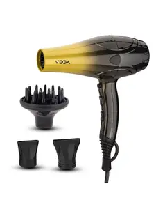 VEGA VHDP-04 Super Pro 2400W Professional Hair Dryer with Diffuser & 2 Nozzles - Black