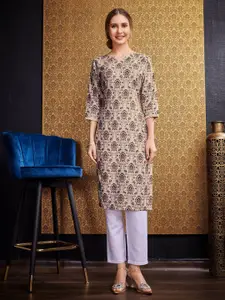 KALINI Ethnic Motifs Printed Straight Kurta