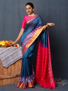 Unnati Silks Woven Design Zari Mangalagiri Saree