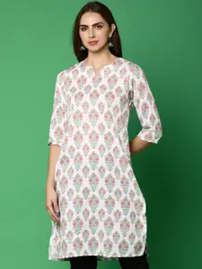 V-Mart Ethnic Motifs Printed Sequined Straight Kurta
