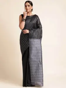 MORLY Striped Woven Design Zari Kanjeevaram Saree