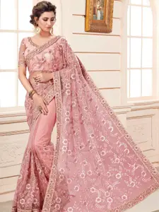 HASRI Floral Embroidered Net Saree