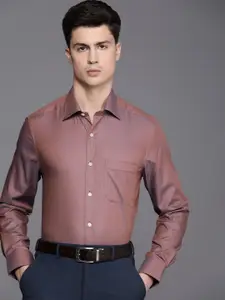Louis Philippe Pure Cotton Classic Fit Self Design Opaque Formal Shirt
