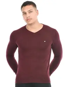 Octave V-Neck Ribbed Pure Cotton Pullover
