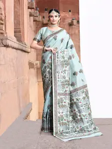elora Floral Printed Tussar Saree