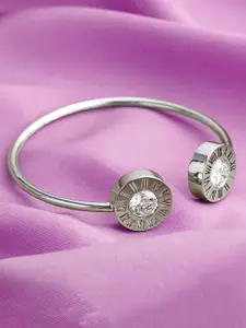 Peora Silver-Plated Stones Studded Adjustable Kada Bracelet