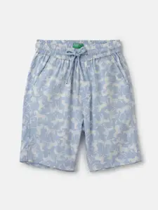 United Colors of Benetton Boys Floral Printed Mid Rise Cotton Shorts