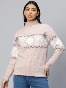 Pierre Carlo Geometric Self Design Pullover