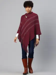 Pierre Carlo Ribbed Longline Poncho