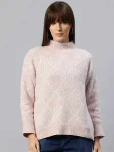 Pierre Carlo Checked Turtle Neck Pullover