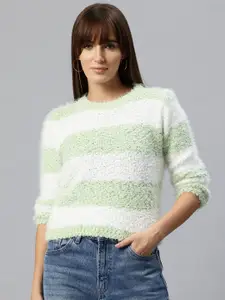Pierre Carlo Boucle Striped Pullover