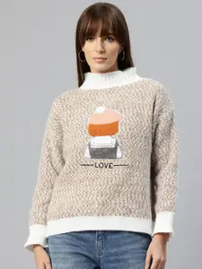 Pierre Carlo Turtle Neck Pullover with Embroidered Detail