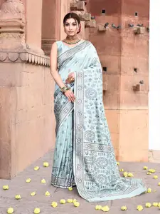 elora Warli Embroidered Pure Tussar Silk Saree