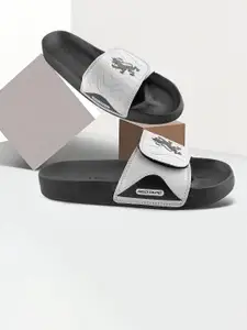 Red Tape Men Printed Rubber Sliders