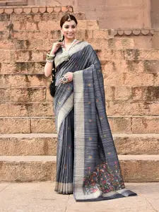 elora Floral Printed Tussar Saree