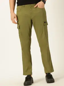 Thomas Scott Men Smart Slim Fit Linen Cotton Cargos Trousers