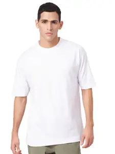 ZU Round Neck Drop-Shoulder Sleeves Pure Cotton Oversized T-shirt