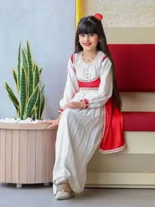 BAESD Girls Round Neck Georgette A-Line Dress