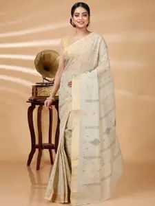 DipDiya Ethnic Motifs Woven Design Pure Cotton Taant Saree