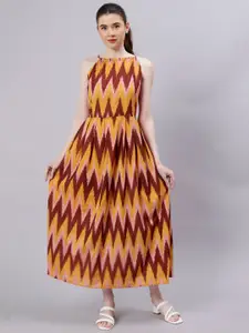 ENTELLUS Print Fit & Flare Midi Dress