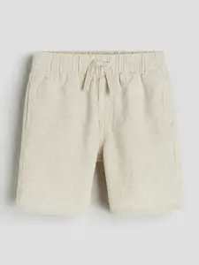 H&M Boys Linen-Blend Pull-On Shorts