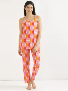 SHOOLIN Printed Pure Cotton Night Suit