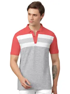 BULLMER Colourblocked Polo Collar Short Sleeves Cotton T-shirt