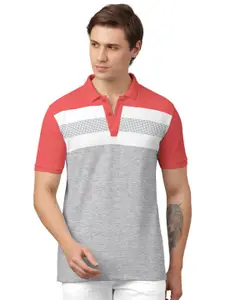 BULLMER Striped Polo Collar Cotton T-shirt