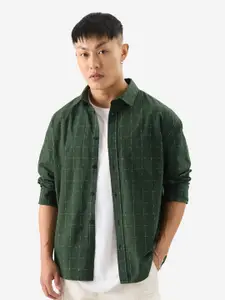The Souled Store Spread Collar Long Sleeves Checked Cotton Casual Shirt