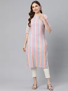 KALINI Women Striped Straight Kurta