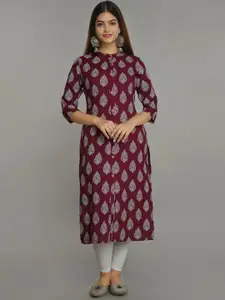NEW4U Ethnic Motifs Printed Regular Sleeves Strigth Kurta