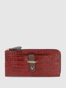 Hidesign Women Animal Textured Leather Zip Around Wallet with Wrist Loop