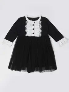 Bella Moda Girls Self Design Fit & Flare Dress